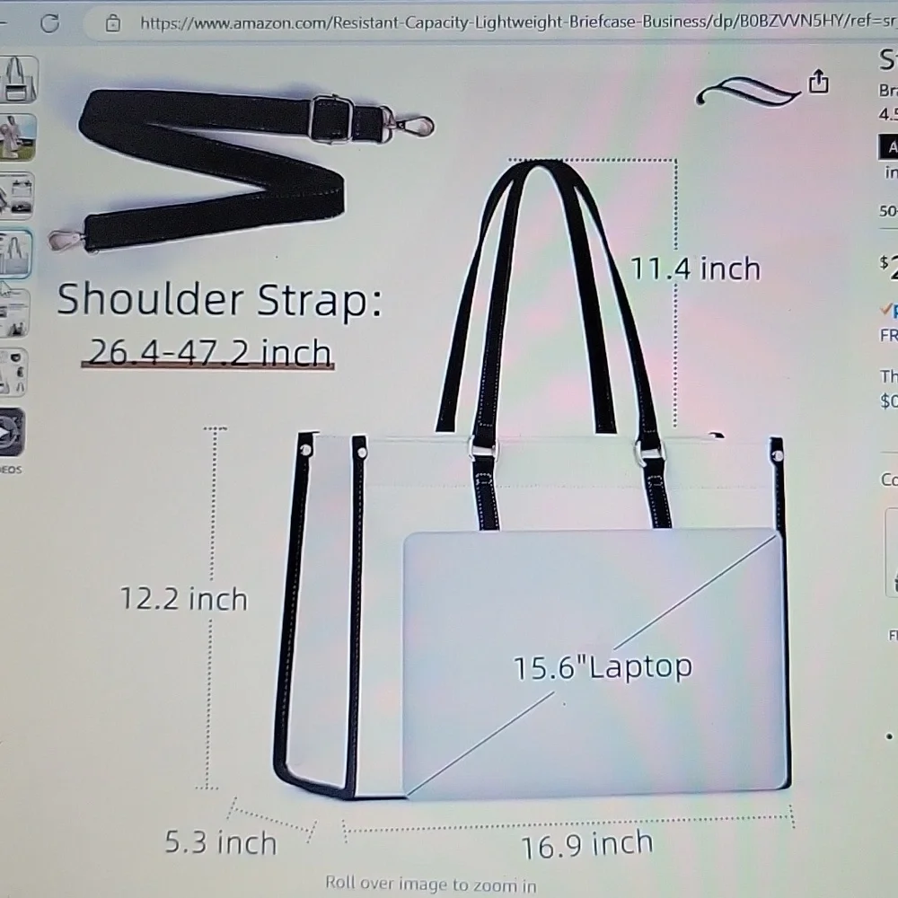 Nubily beige black laptop bag 15.6